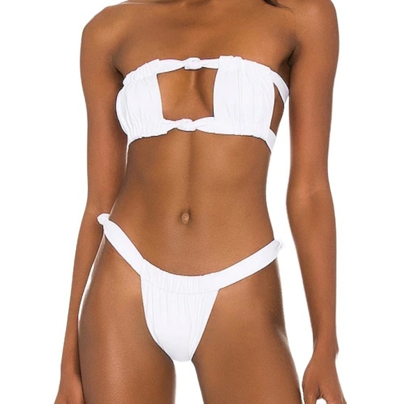 NEW Lovers & Friends Coy White Bikini Bottom Size Small - Picture 2 of 5